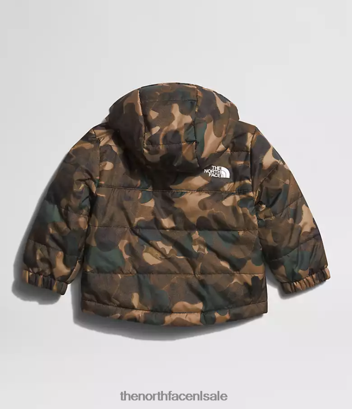 Baby Omkeerbaar MT Chimbo jack met capuchon en volledige ritssluiting The North Face P464ZN867 kleding utility bruine camouflagetextuur kleine lettertjes