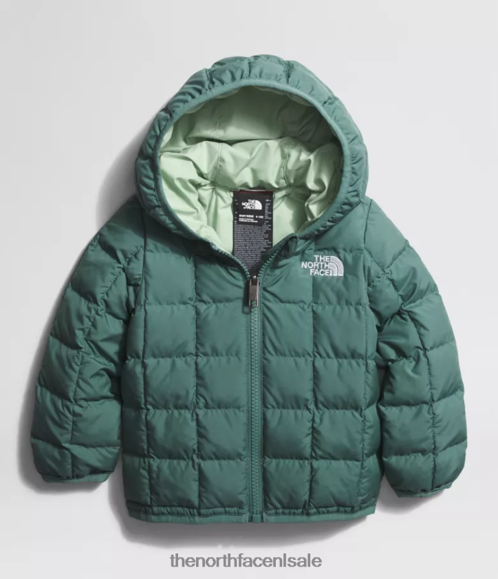 Baby omkeerbaar thermoballjack met capuchon The North Face P464ZN636 kleding donkere salie