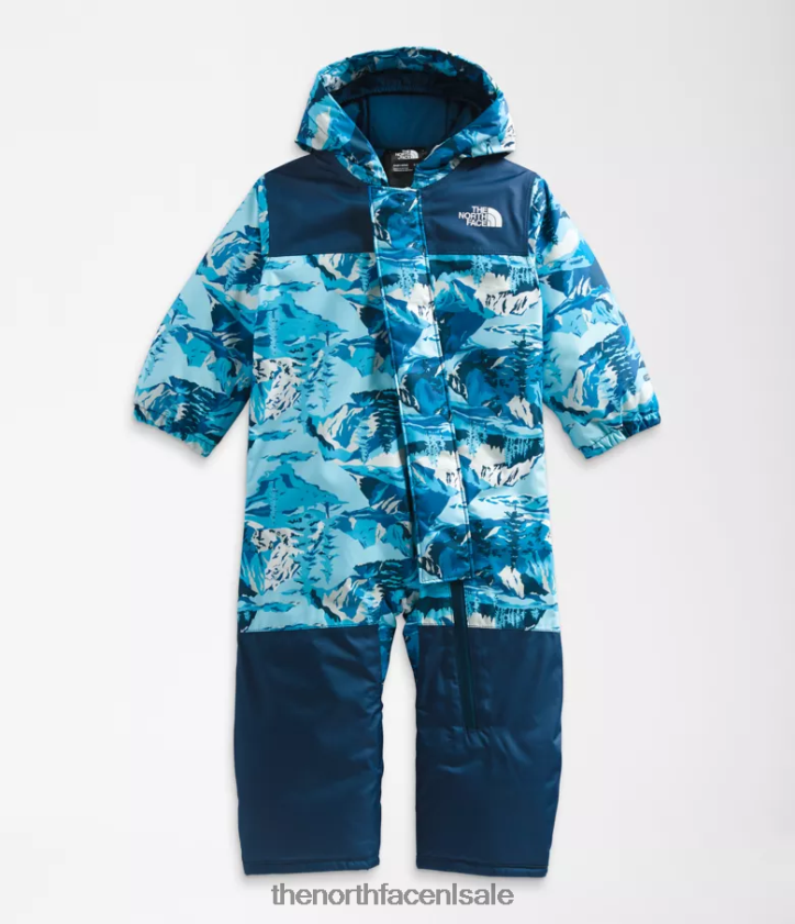 Baby vrijheid sneeuwpak The North Face P464ZN276 kleding akoestisch blauwe sneeuwpiekbergenprint