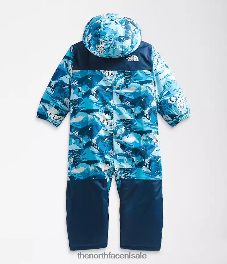 Baby vrijheid sneeuwpak The North Face P464ZN276 kleding akoestisch blauwe sneeuwpiekbergenprint
