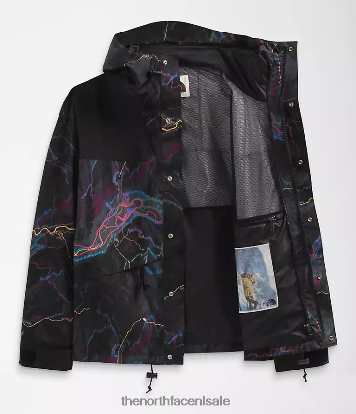 Heren 86 retro bergjas The North Face P464ZN1294 kleding tnf zwarte trail glow-print