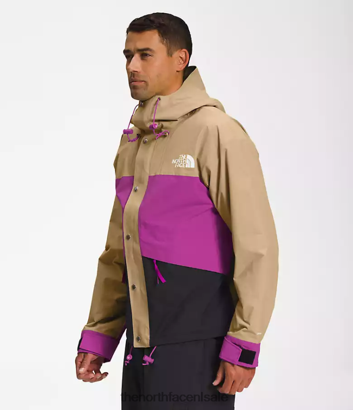 Heren 86 retro bergjas The North Face P464ZN1297 kleding kaki steen/paarse cactusbloem/tnf zwart