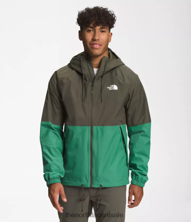 Heren Antora regenhoodie The North Face P464ZN1202 kleding nieuw taupegroen/diep grasgroen