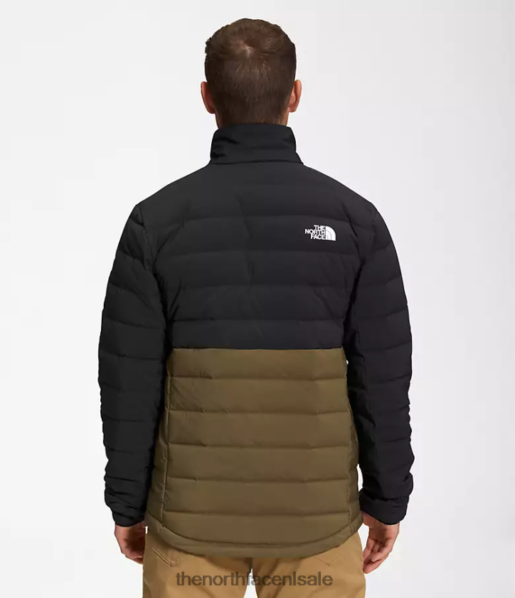 Heren Belleview stretch donsjack The North Face P464ZN648 kleding tnf zwart/militair olijfgroen