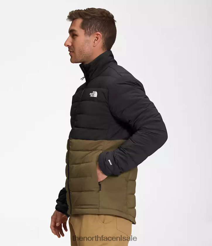 Heren Belleview stretch donsjack The North Face P464ZN648 kleding tnf zwart/militair olijfgroen