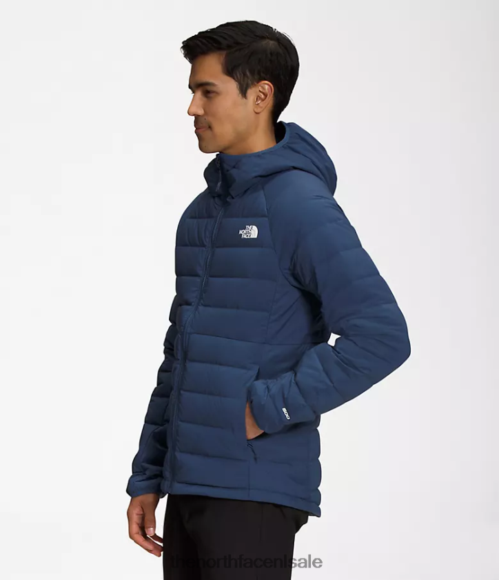 Heren Belleview stretch-down hoodie The North Face P464ZN919 kleding schaduwrijk blauw