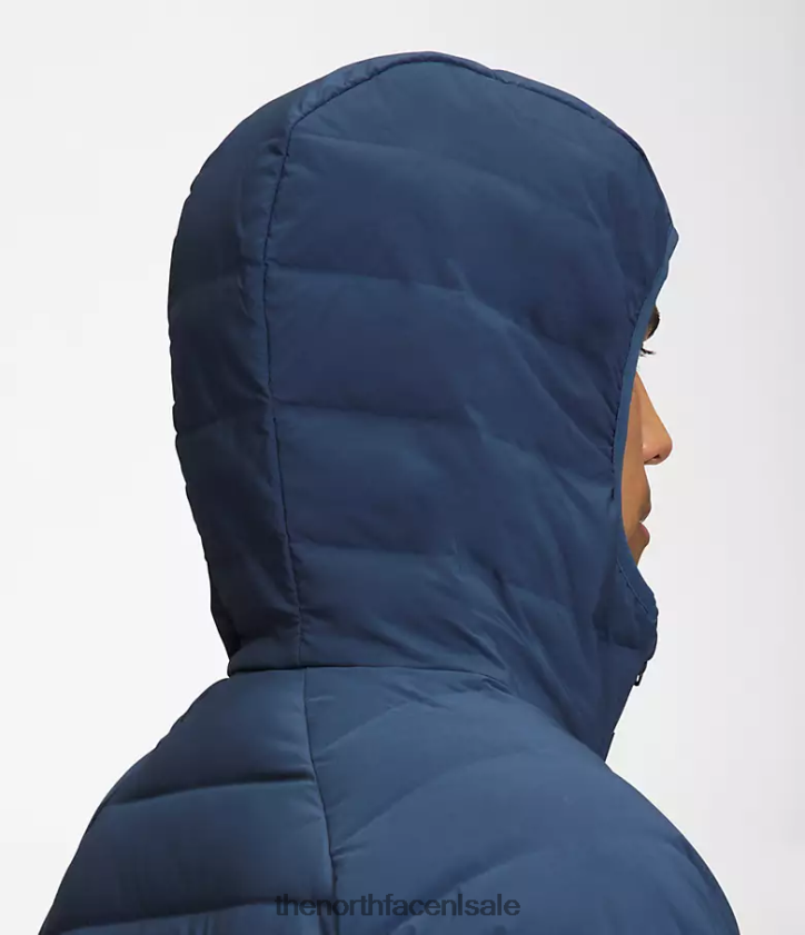 Heren Belleview stretch-down hoodie The North Face P464ZN919 kleding schaduwrijk blauw