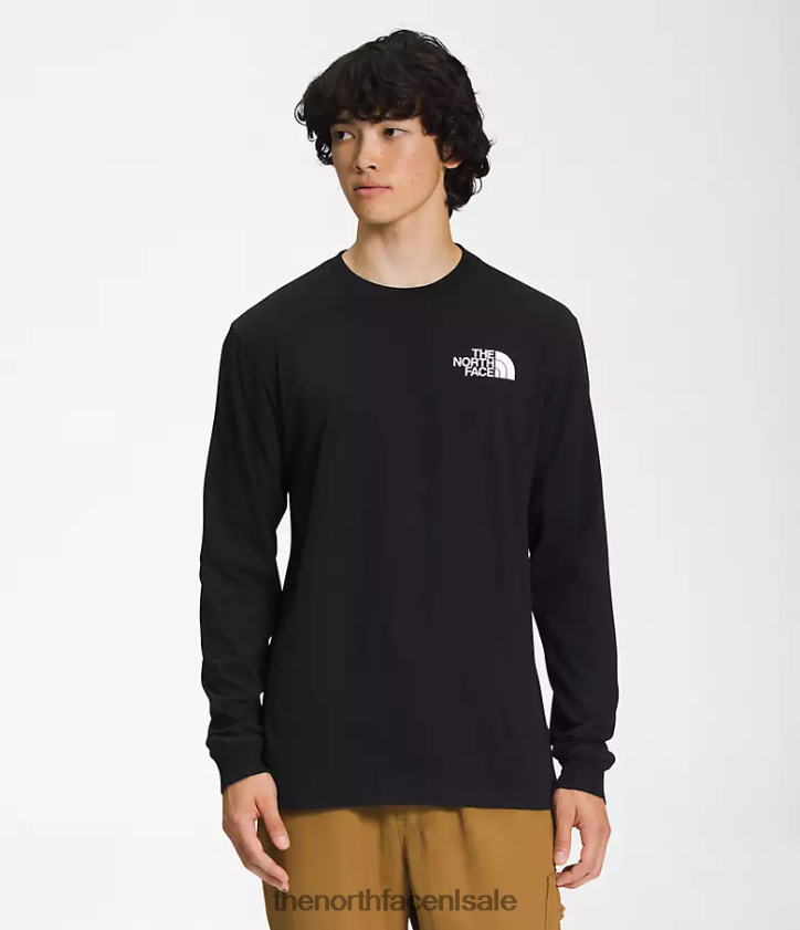 Heren Box NSE T-shirt met lange mouwen The North Face P464ZN1206 kleding tnf zwart/tnf wit