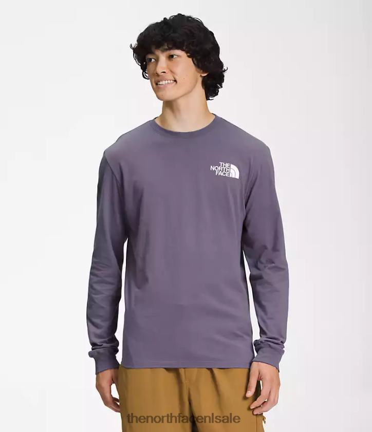 Heren Box NSE T-shirt met lange mouwen The North Face P464ZN1210 kleding maanleisteen/top marine abstracte bloemenprint