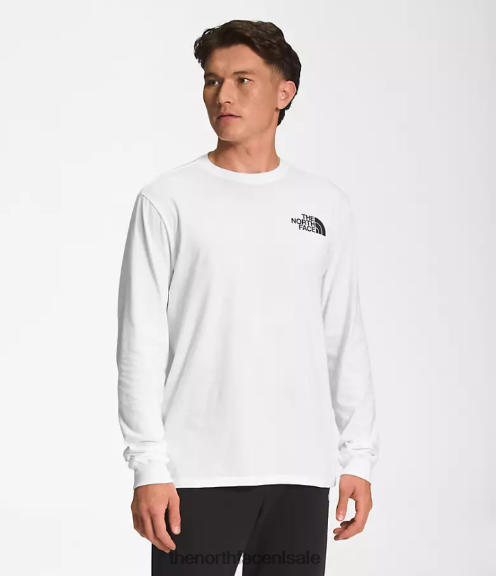 Heren Box NSE T-shirt met lange mouwen The North Face P464ZN1212 kleding tnf wit/tnf zwart