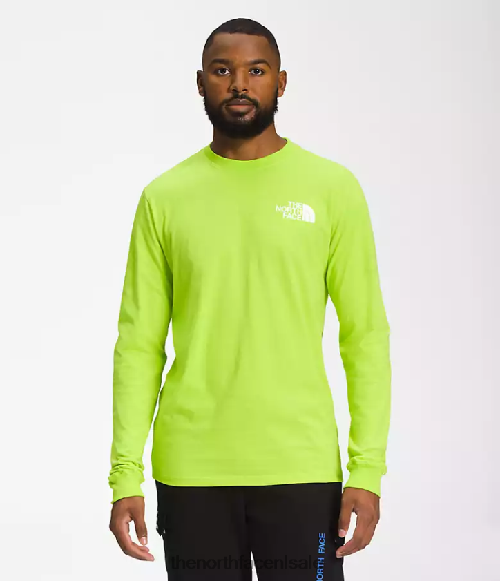 Heren Box NSE T-shirt met lange mouwen The North Face P464ZN1213 kleding led geel/tnf zwart
