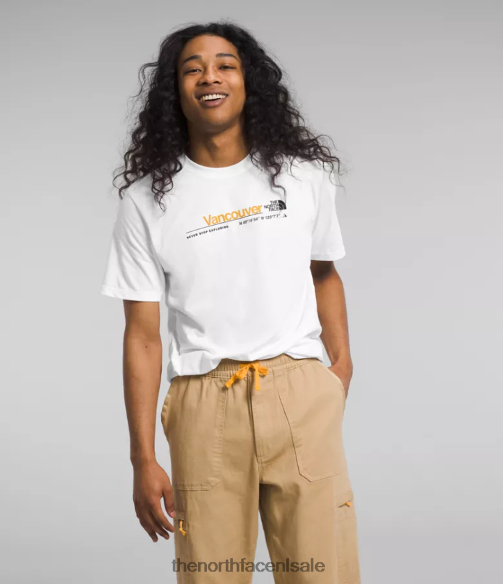 Heren City-T-shirt met korte mouwen The North Face P464ZN1071 kleding tnf wit/vancouver