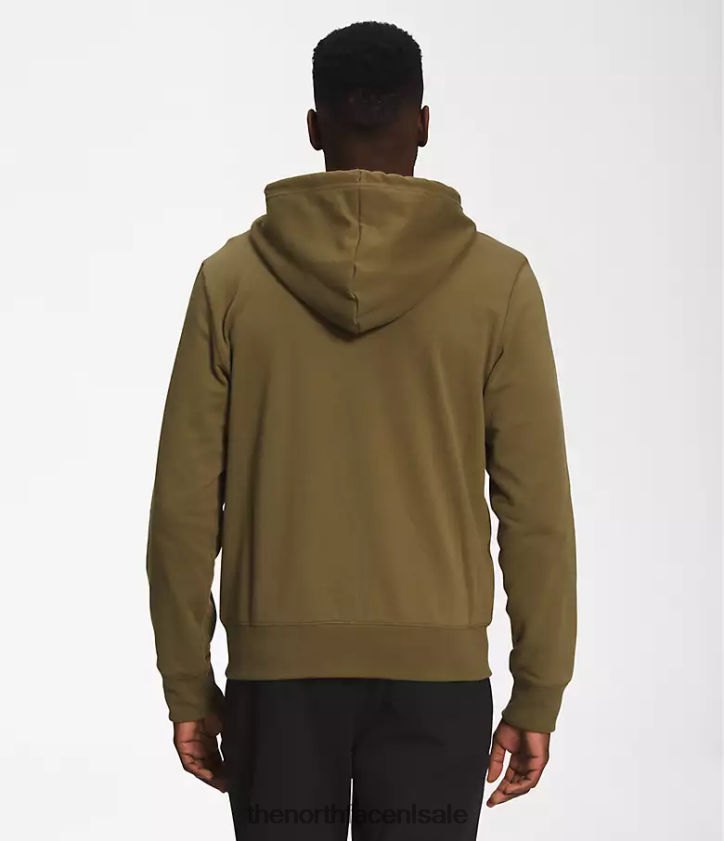 Heren Heritage patch hoodie met volledige ritssluiting The North Face P464ZN705 kleding militaire olijf