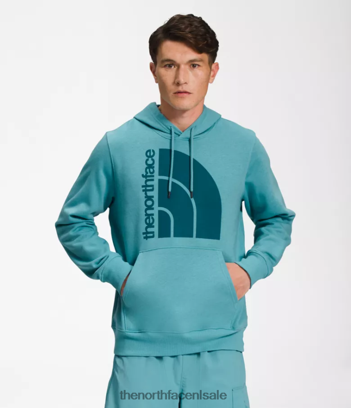 Heren Jumbo hoodie met halve koepel The North Face P464ZN1122 kleding rifwaterblauw koraal