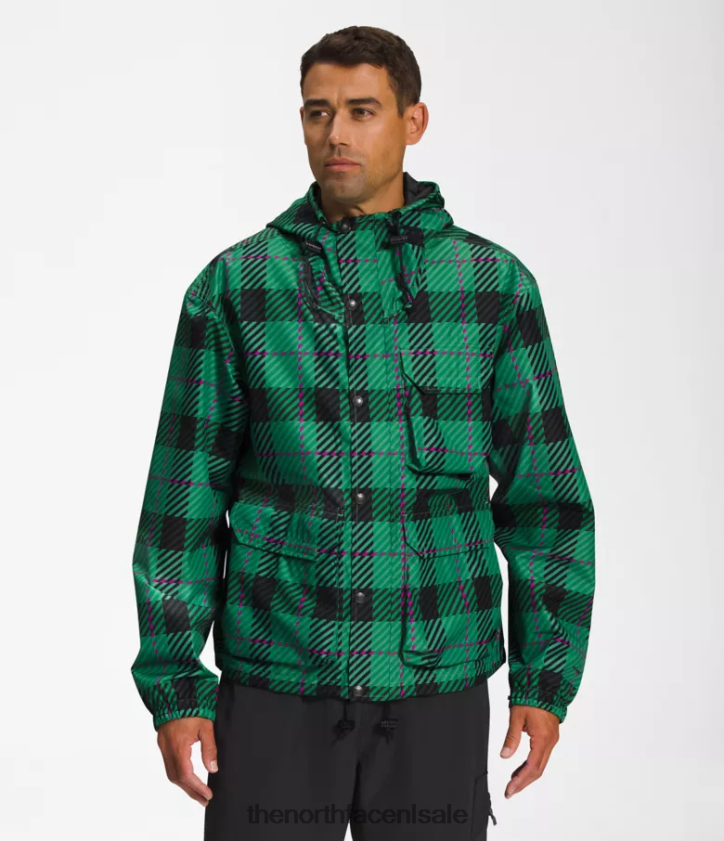 Heren M66 utility regenjas The North Face P464ZN295 kleding diepe grasgroene plaid