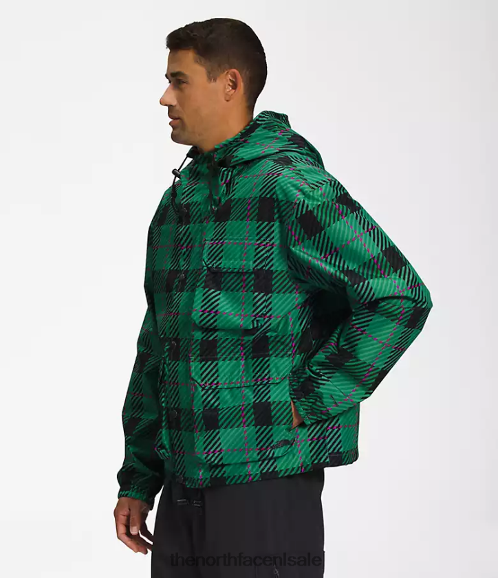 Heren M66 utility regenjas The North Face P464ZN295 kleding diepe grasgroene plaid
