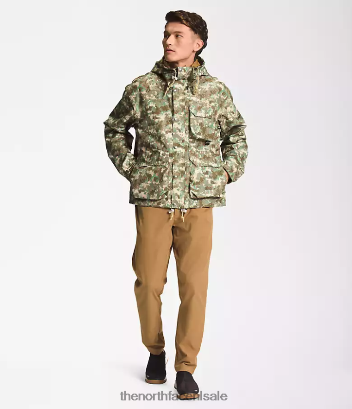 Heren M66 utility regenjas The North Face P464ZN296 kleding camouflageprint met militaire olijfkleurige stippen
