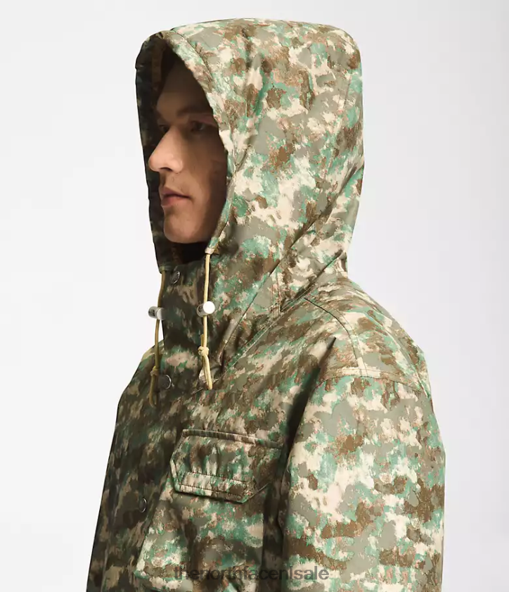 Heren M66 utility regenjas The North Face P464ZN296 kleding camouflageprint met militaire olijfkleurige stippen