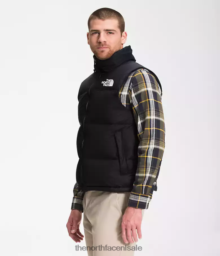 Heren Retro nuptse-vest uit 1996 The North Face P464ZN288 kleding gerecycled tnf zwart