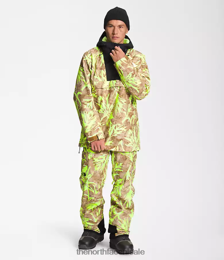 Heren Silvani anorak The North Face P464ZN1121 kleding utility bruine penseelprint/tnf zwart