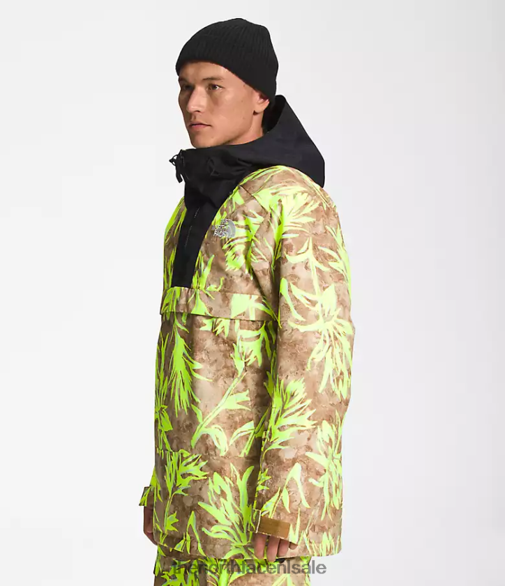 Heren Silvani anorak The North Face P464ZN1121 kleding utility bruine penseelprint/tnf zwart