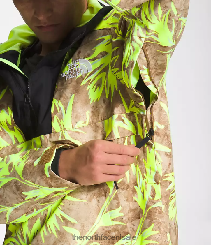 Heren Silvani anorak The North Face P464ZN1121 kleding utility bruine penseelprint/tnf zwart