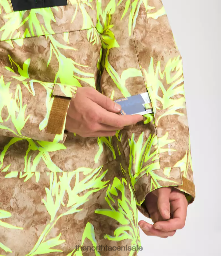 Heren Silvani anorak The North Face P464ZN1121 kleding utility bruine penseelprint/tnf zwart