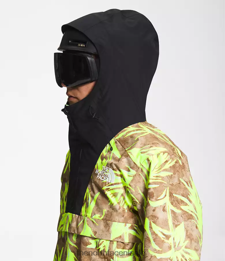 Heren Silvani anorak The North Face P464ZN1121 kleding utility bruine penseelprint/tnf zwart