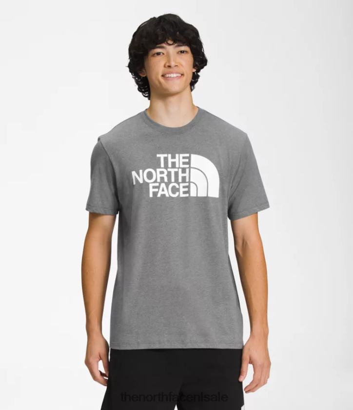 Heren T-shirt met korte mouwen en halve koepel The North Face P464ZN1300 kleding tnf middengrijs gemêleerd/tnf wit