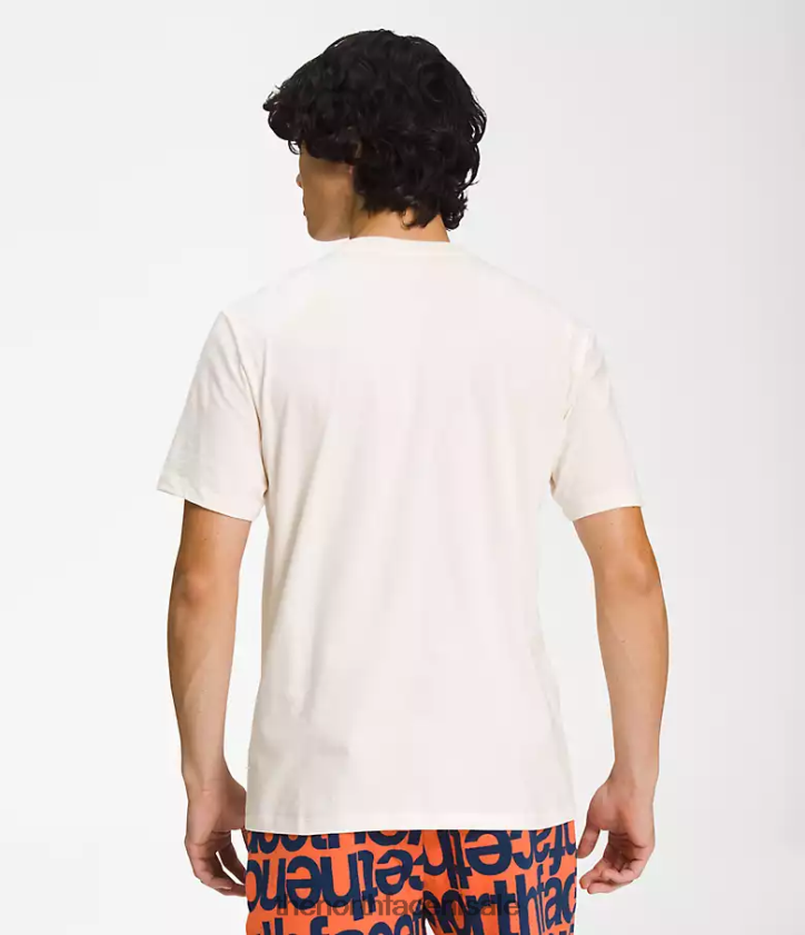 Heren T-shirt met korte mouwen en halve koepel The North Face P464ZN1301 kleding gardenia wit/retro oranje