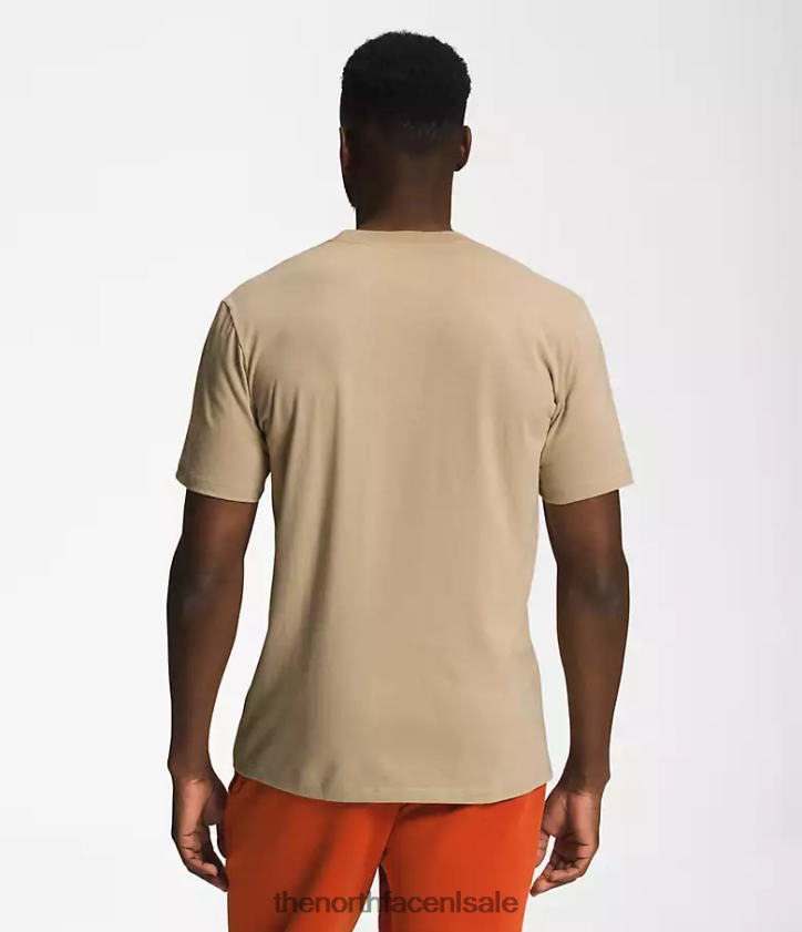 Heren T-shirt met korte mouwen en halve koepel The North Face P464ZN1306 kleding kaki steen/tnf wit