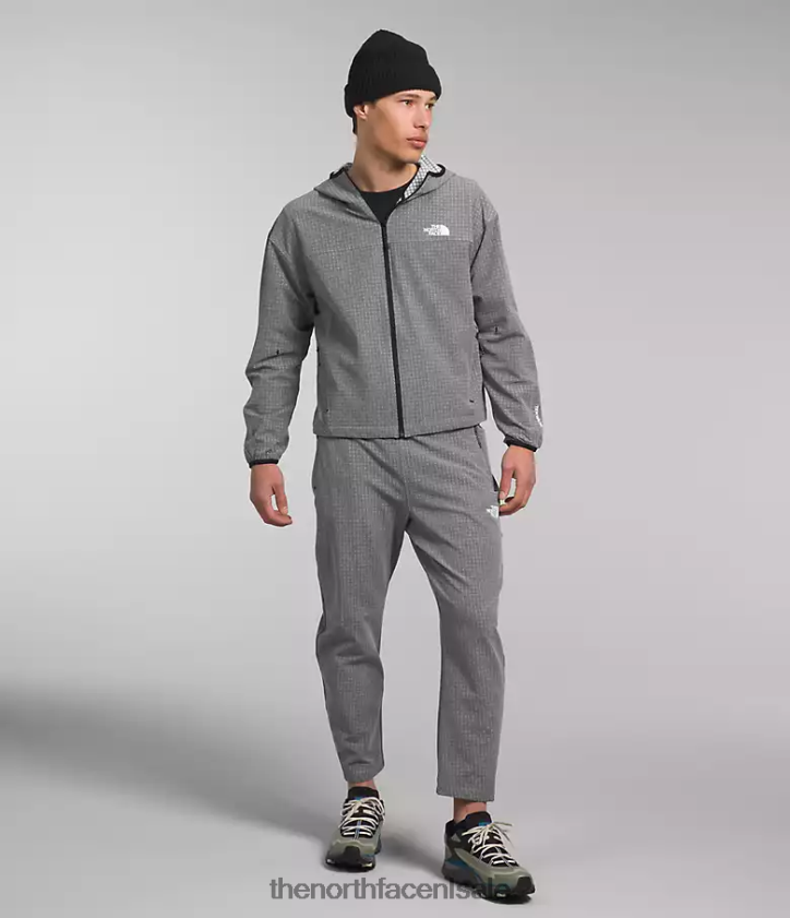 Heren Tekware grid-hoodie The North Face P464ZN834 kleding tnf middengrijs gemêleerd