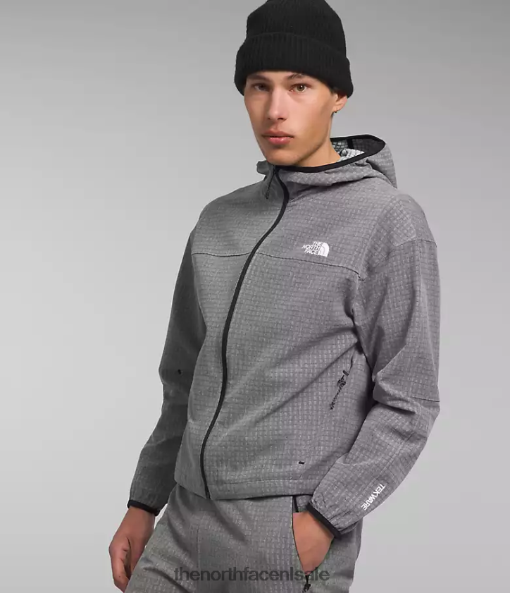 Heren Tekware grid-hoodie The North Face P464ZN834 kleding tnf middengrijs gemêleerd