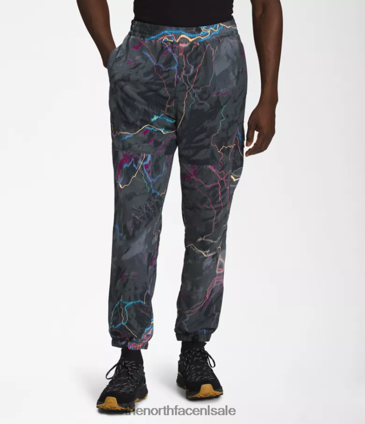 Heren Tnf nylon gemakkelijke broek The North Face P464ZN487 kleding tnf zwarte trail glow-print