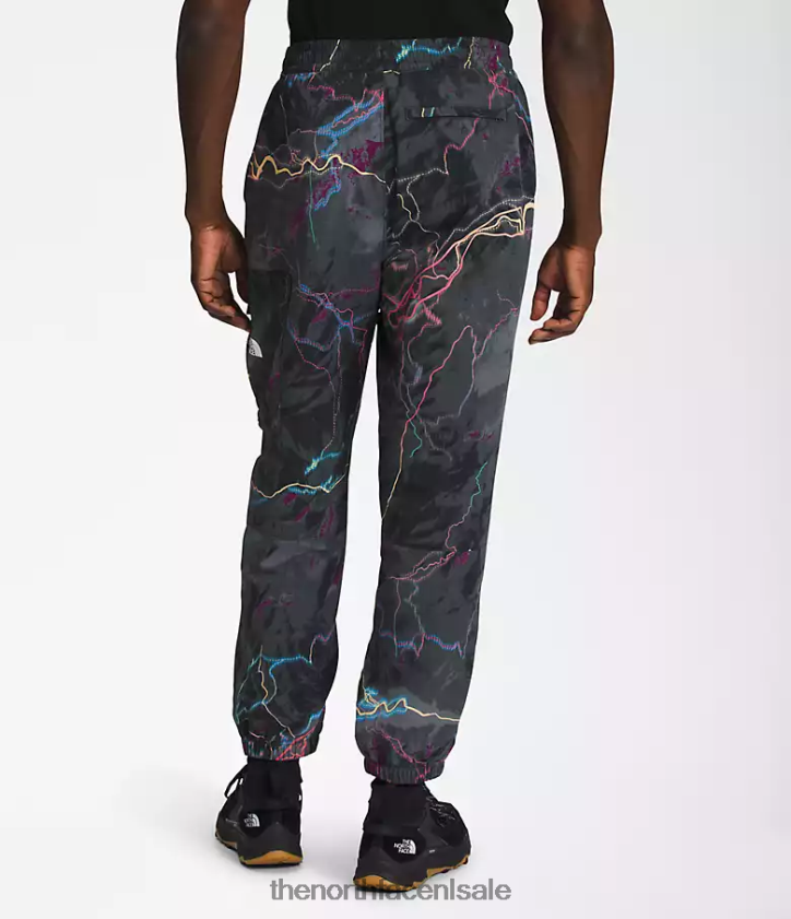 Heren Tnf nylon gemakkelijke broek The North Face P464ZN487 kleding tnf zwarte trail glow-print