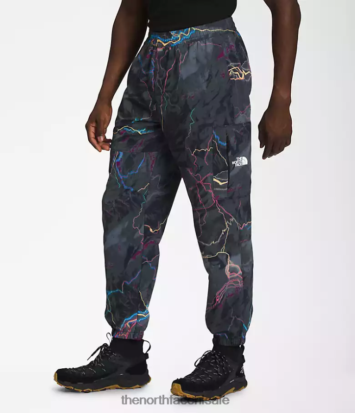 Heren Tnf nylon gemakkelijke broek The North Face P464ZN487 kleding tnf zwarte trail glow-print