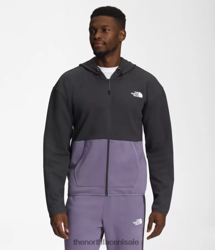 Heren Tnf tech-hoodie met volledige ritssluiting The North Face P464ZN209 kleding maan leisteen