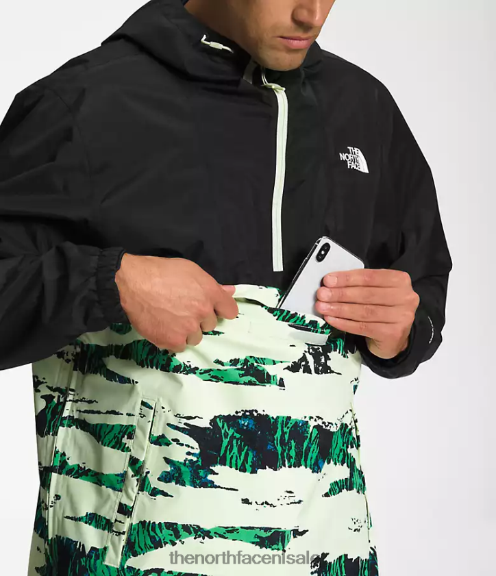 Heren antora anorak The North Face P464ZN701 kleding tnf zwart/utility bruine camouflageprint