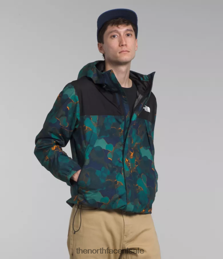 Heren antora jas The North Face P464ZN281 kleding top marineblauwe camouflagetextuurprint/tnf zwart