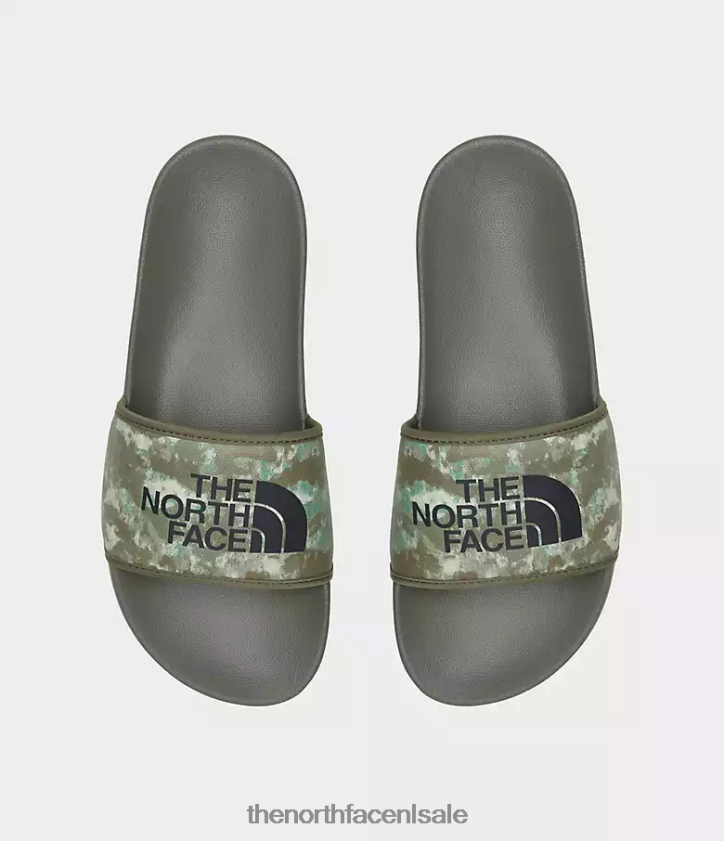 Heren basiskampglijbanen iii The North Face P464ZN34 schoenen militaire olijfkleurige camouflageprint/tnf zwart