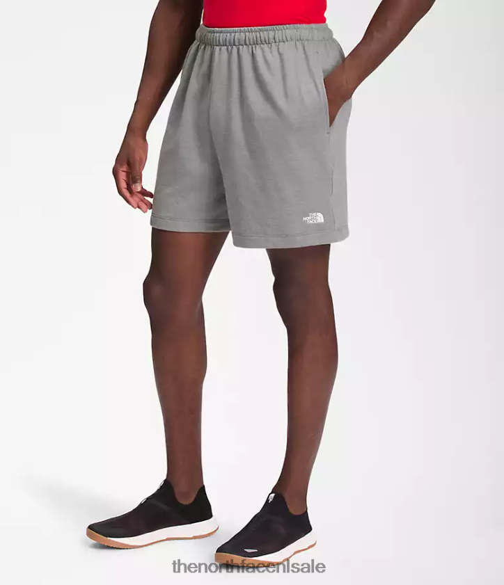 Heren eenvoudige fleeceshort met logo The North Face P464ZN359 kleding tnf middengrijs gemêleerd
