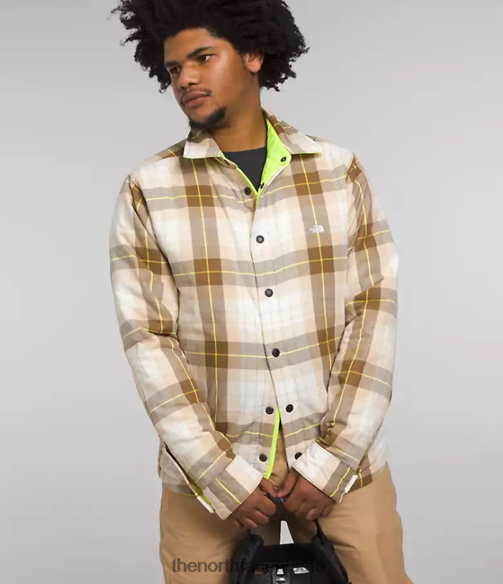 Heren fort point geïsoleerd flanel The North Face P464ZN299 kleding led geel/utiliteitsbruin plaid
