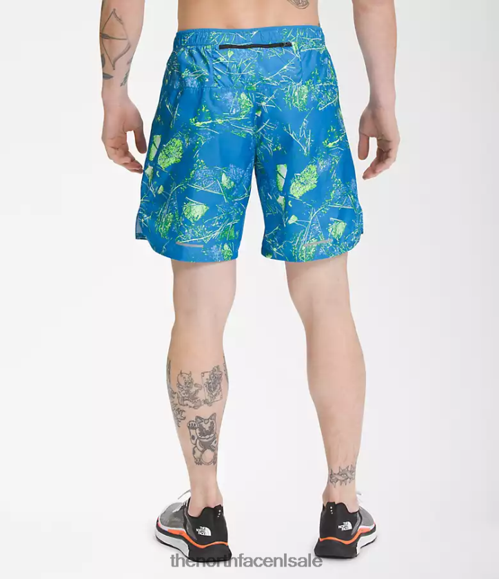 Heren grenzeloze hardloopshorts The North Face P464ZN958 kleding super sonische blauwe valleivloerprint