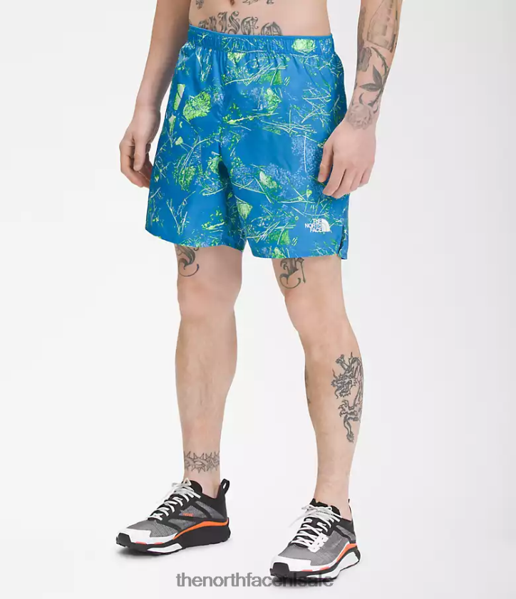 Heren grenzeloze hardloopshorts The North Face P464ZN958 kleding super sonische blauwe valleivloerprint