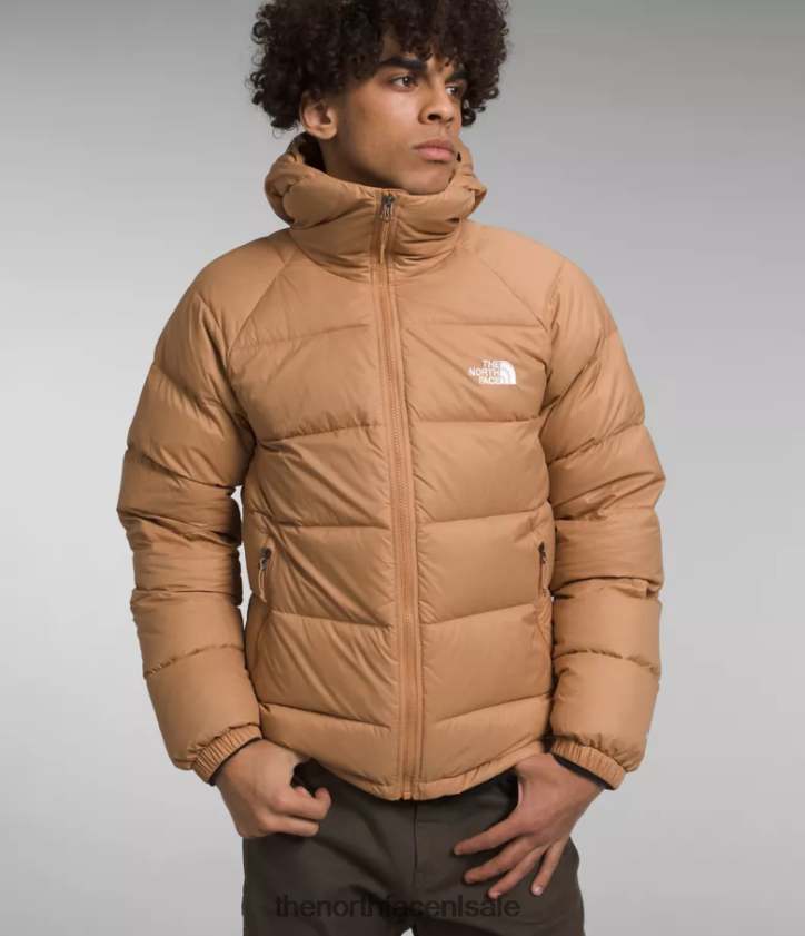 Heren hydrenaliet donshoodie The North Face P464ZN641 kleding amandelboter