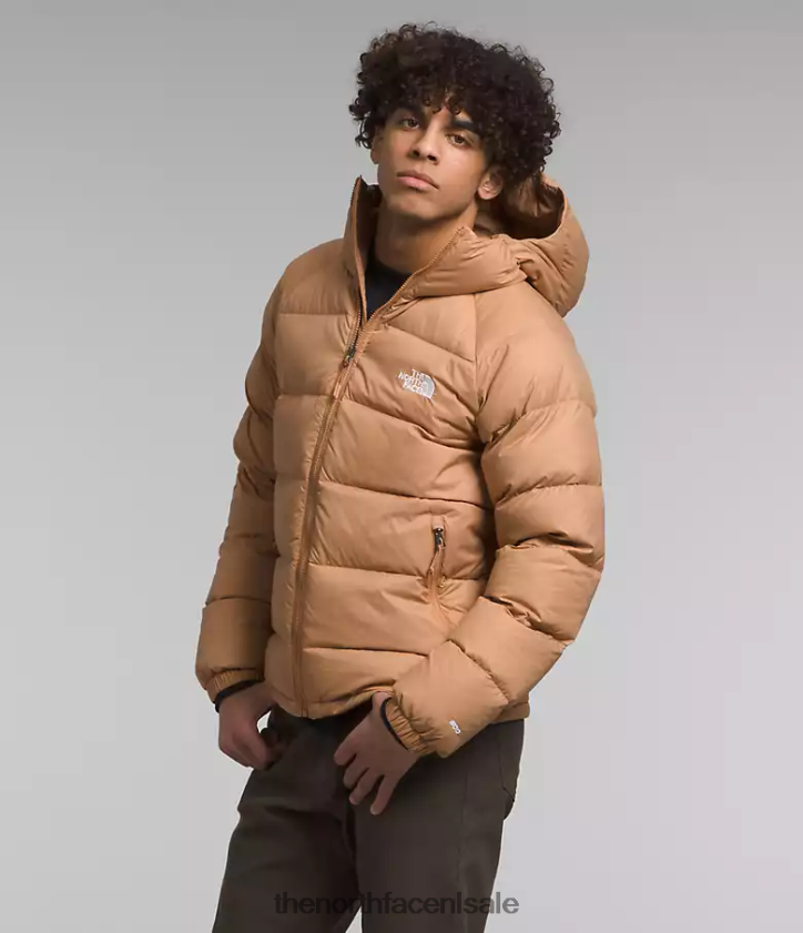 Heren hydrenaliet donshoodie The North Face P464ZN641 kleding amandelboter