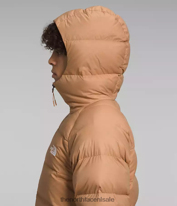 Heren hydrenaliet donshoodie The North Face P464ZN641 kleding amandelboter