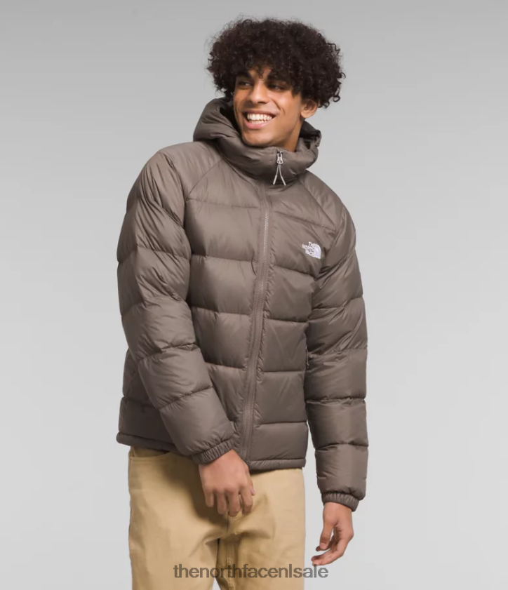 Heren hydrenaliet donshoodie The North Face P464ZN642 kleding valk bruin