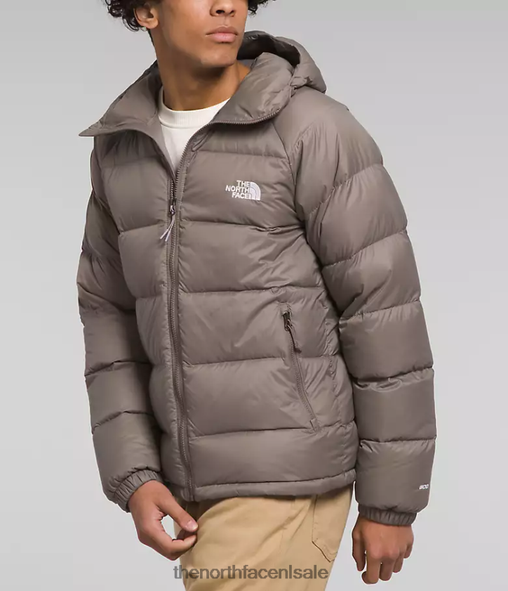 Heren hydrenaliet donshoodie The North Face P464ZN642 kleding valk bruin