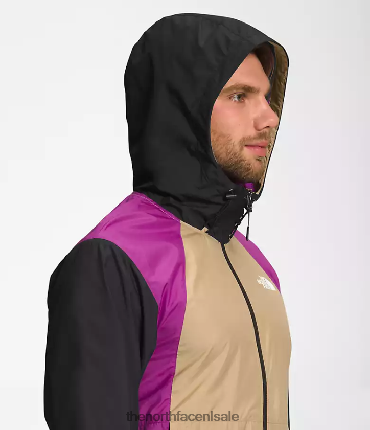 Heren hydrenaline jas 2000 The North Face P464ZN100 kleding kaki steen/paarse cactusbloem/tnf zwart